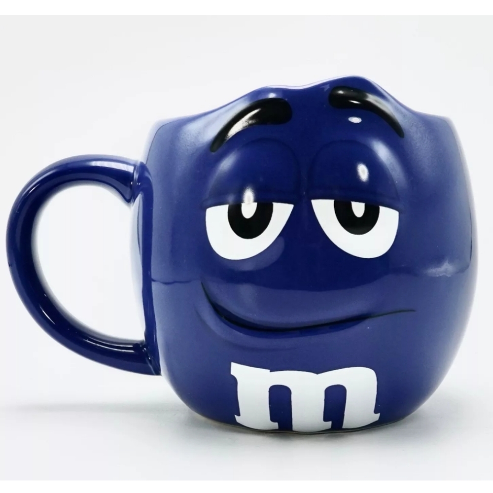 M&M's 24 ounce World Blue Candy 3D Character Ceramic Coffee Mug Cup Large